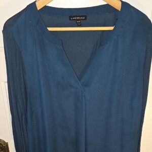 Lane Bryant Blue V-Neck Blouse